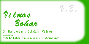 vilmos bohar business card